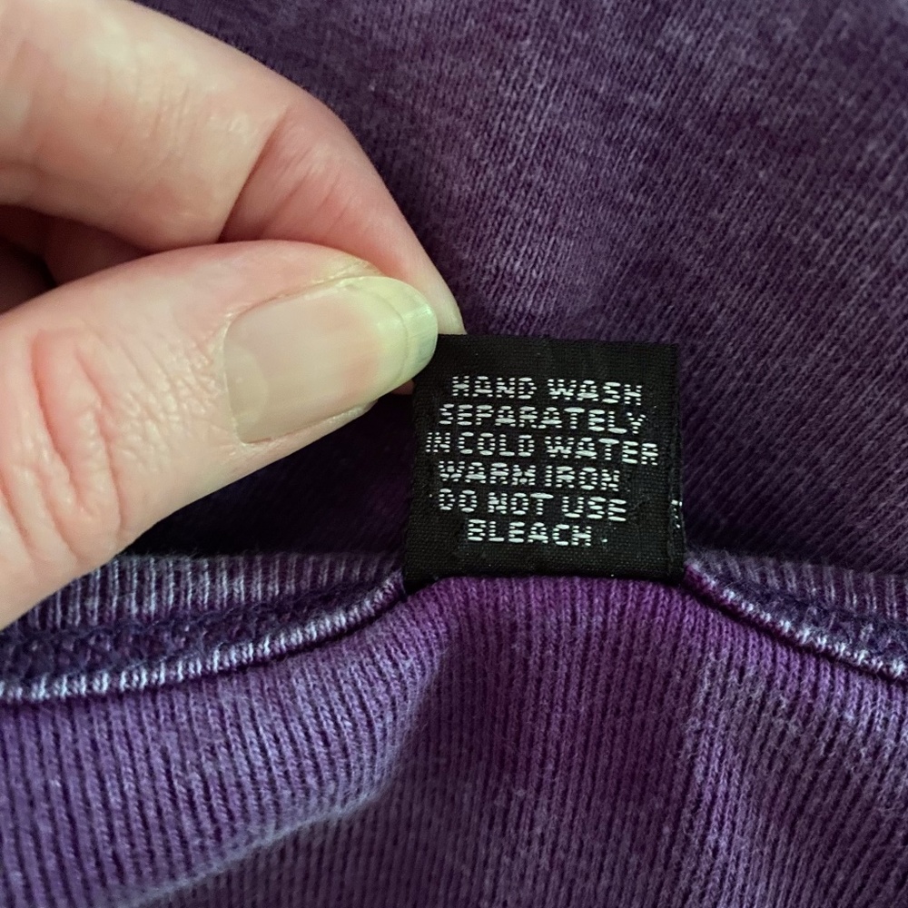 Vintage Rising International Embroidered Mixed Textures Purple Top Medium - Picture 14 of 15